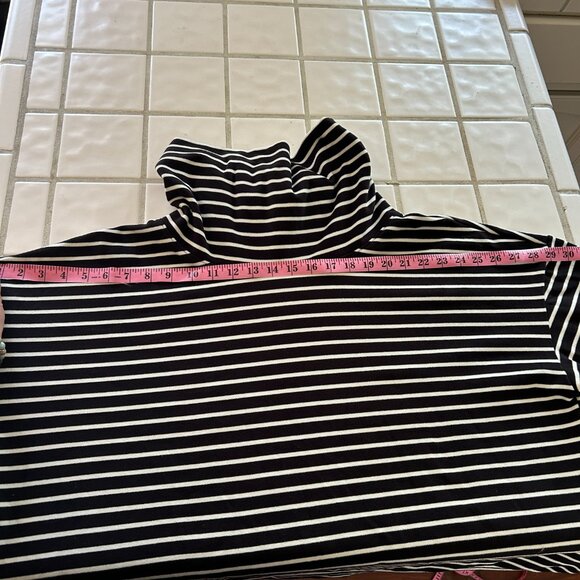 Plus Size Time and Tru Black & White Striped Cowl Neck Sweater (XXL / 22W) - Picture 3 of 10